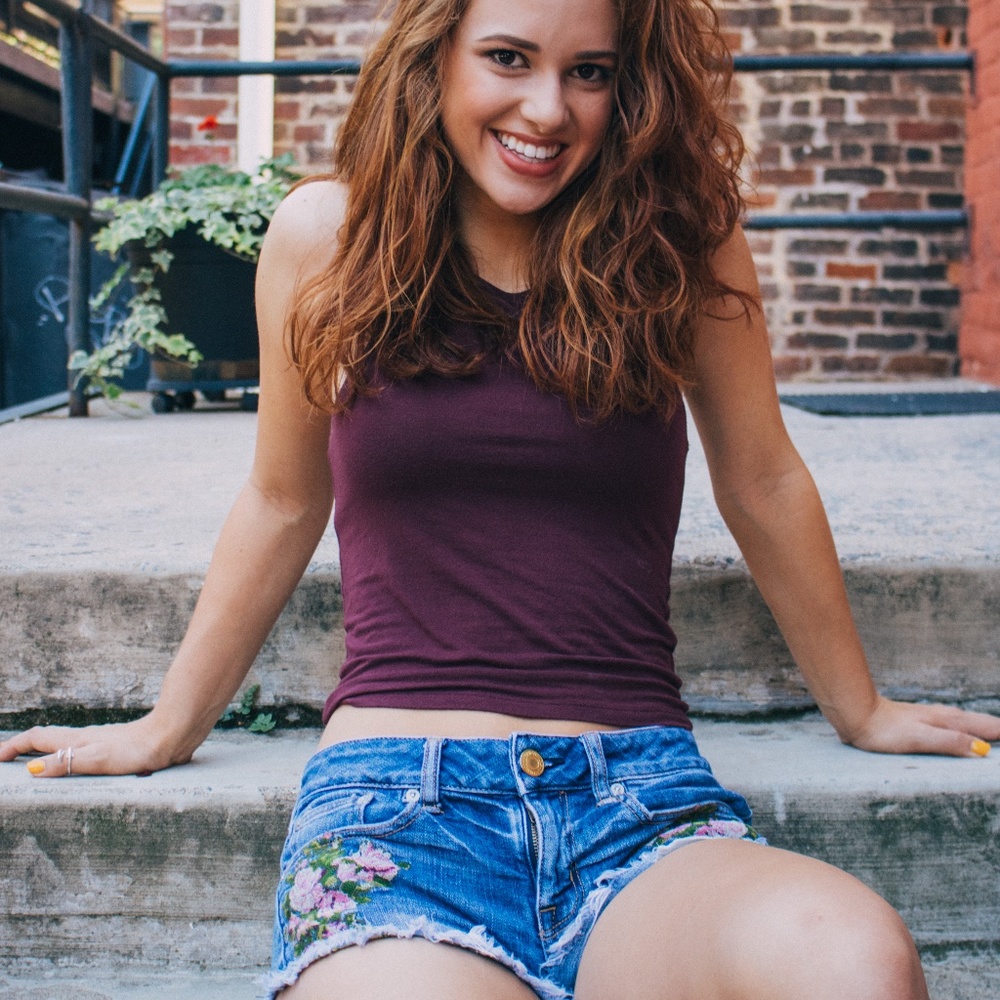 American Eagle Embroidered Denim Shorts